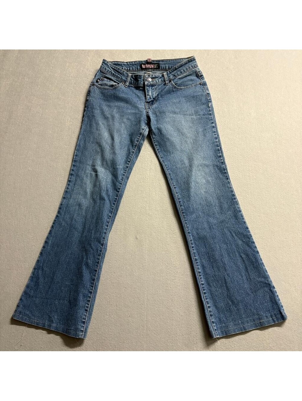 Bubblegum USA Vintage Flare Jeans Womens Size 3/4 Medium Wash Stretch Denim Y2K